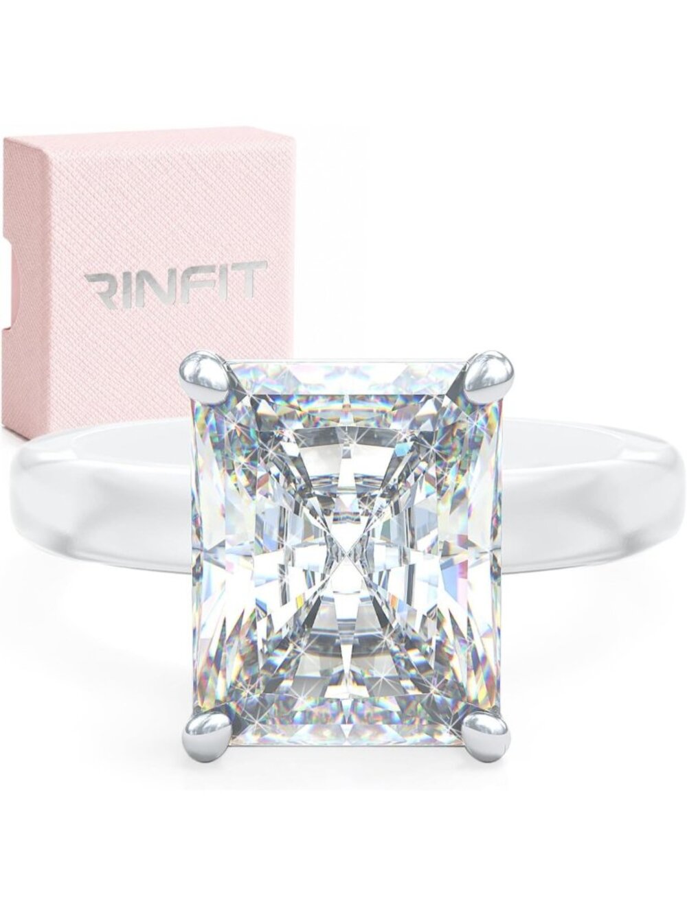 Thin Silicone Ring with CZ Stones, Perfect Gift Boxed for Weddings & Everyday